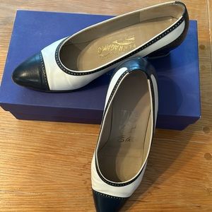 Two tone (navy and white) 2” heels . Lightly worn